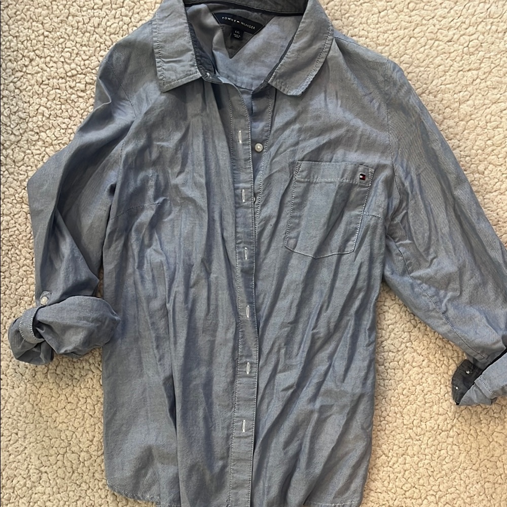 Blue Button-Up Shirt